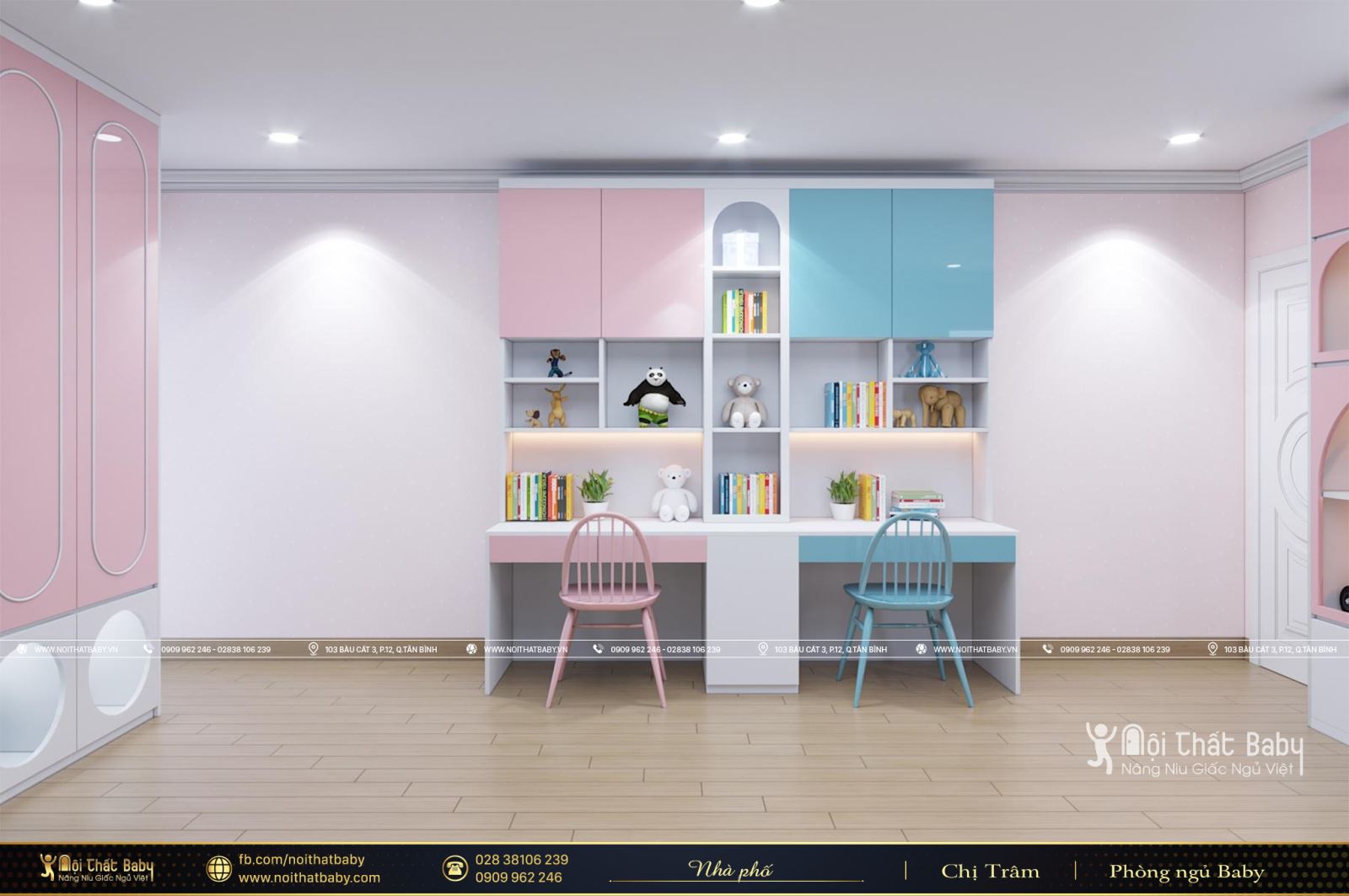 Mẫu giường tầng đẹp dành cho bé trai và bé gái